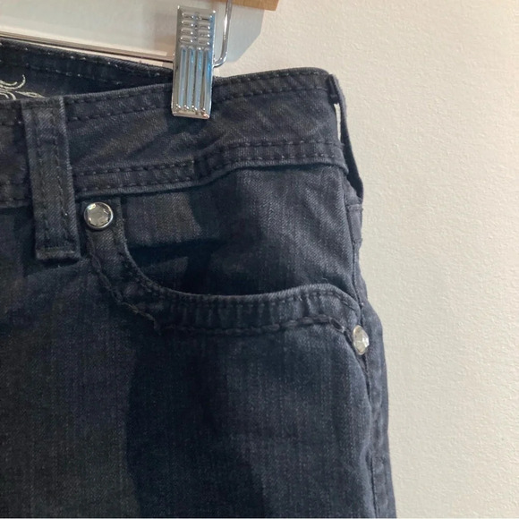 ARIAT Sz 30R Onyx Jeans Rhinestone Studs Washed Black Slim Leg Mid Rise Jeans - Picture 3 of 13